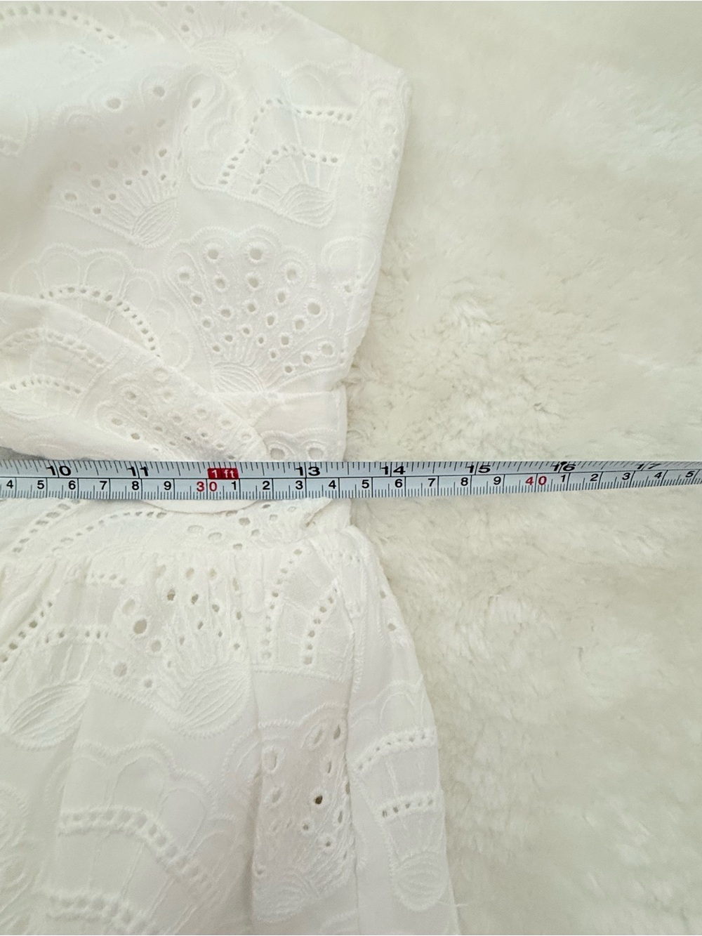 NWT House of Harlow 1960 White Eyelet Cotton Maxi Dress Smocked Back S - Picture 11 of 14